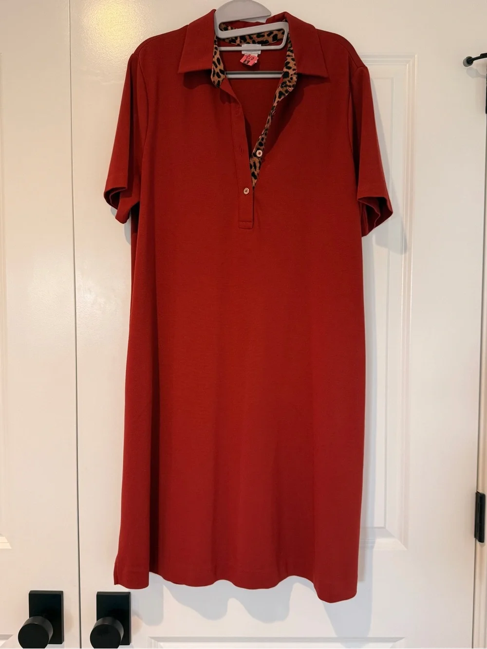 Chico's Polo Dress with Leopard Trim